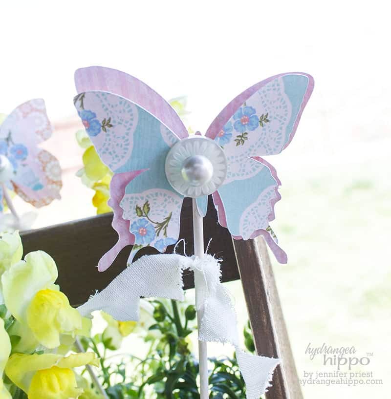 Pretty Paper Butterfly Plant Stakes