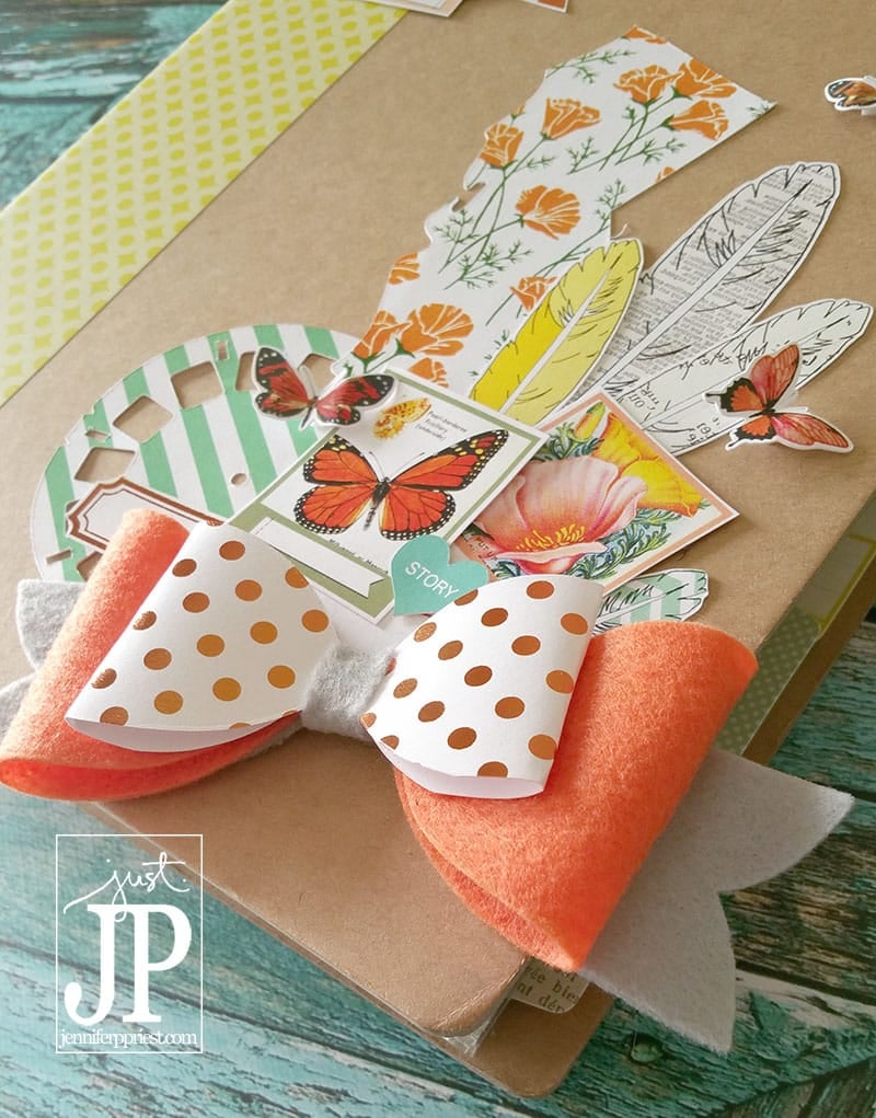 California travel album by Jennifer Priest featuring Pretty Little Studio California poppy diecuts.