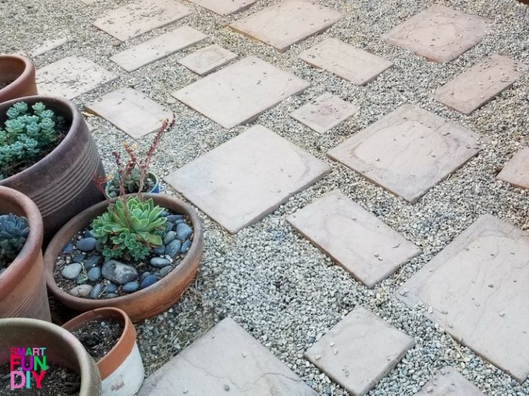 pavers in gravel patio