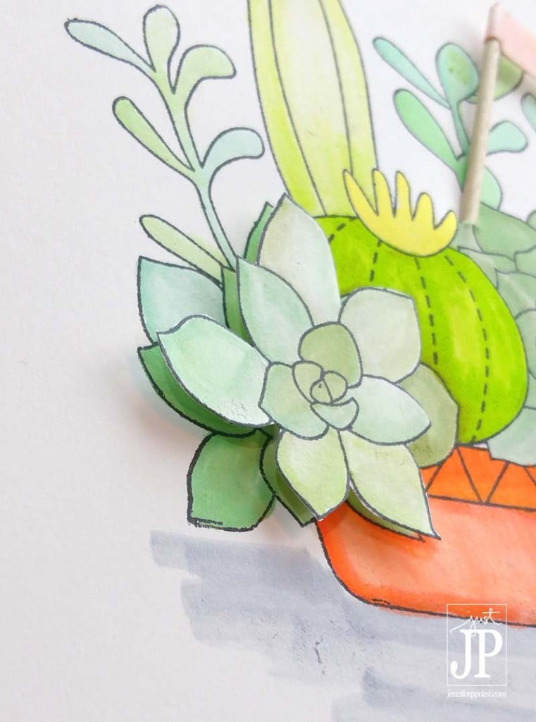 Stamped Image on Foam Waffle Flower Succulents JPriest