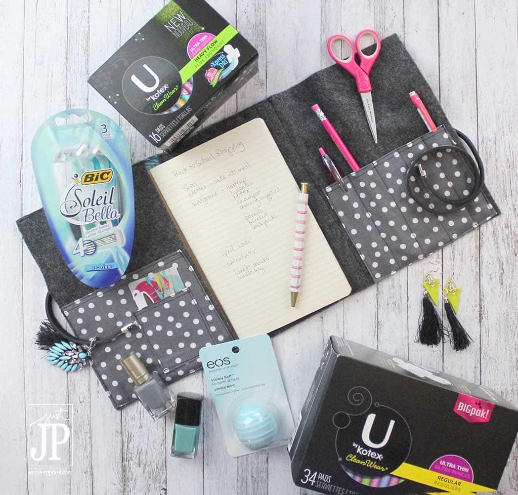 MAKE THIS - DIY Notebook Cover with secret pocket for pads! Perfect for teens and college girls when they have period and for every day. VIDEO TUTORIAL!