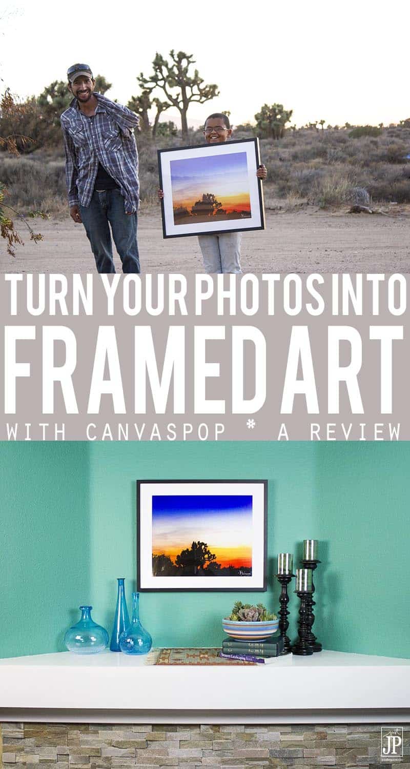 Turn your photography into framed art using CanvasPop. We turned a photo from my sister's front yard of the desert sunset into a framed print for her to take to her new home when she moves out of the area. It's easy! GIVEAWAY and Discount Code on the site -- just visit the link below #ad https://www.smartfundiy.com/?p=12872