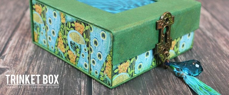Trinkets Altered Box with Graphic 45 and Clearsnap – A Blog Hop