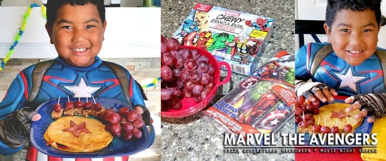 Superhero Halloween Snacks – Captain America Pizza Quesadillas + Cool Grape S’mores Stacks #AvengersUnite