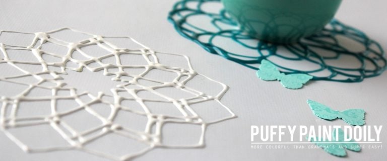 Puffy Paint Doilies – Valentine’s Day #CraftLightning