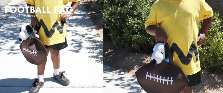 DIY Charlie Brown Football Treat Bag #JPHalloween – 30 Days of Halloween