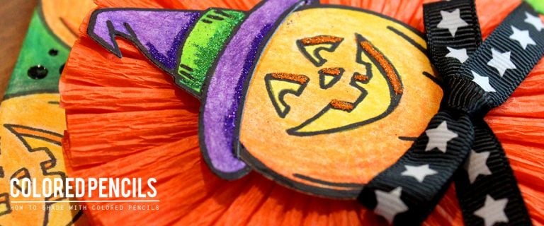 How to Shade with Colored Pencil – Jack-O-Lantern Card with Stampendous and Tombow