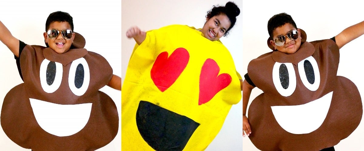 TWO No Sew DIY Emoji Costumes for Under ! #JPHalloween