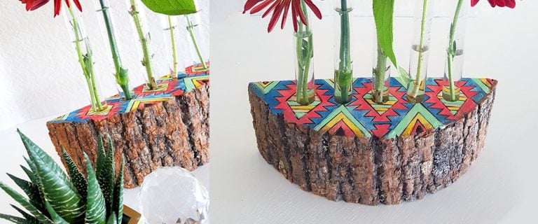 DIY Wood Slice Test Tube Bud Vase – Handmade Holidays 2015 Day 2 #handmadeholidays2015