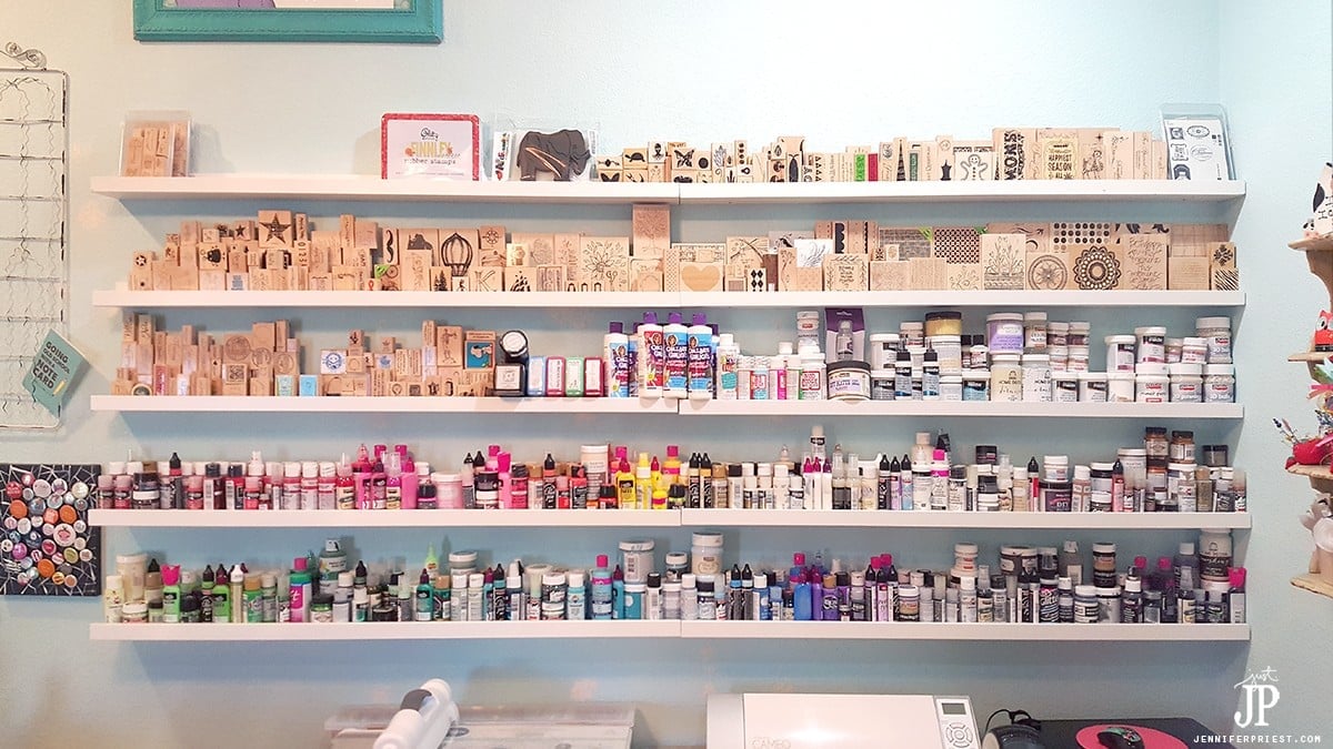 Craft-Room-Tour-2016---Stamp-Wall-Mixed-Media-Paint-Storage---Jennifer-Priest