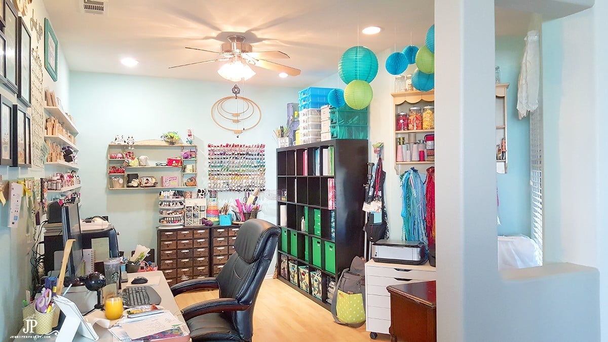 CRAFT room tour with TONS of amazing ideas! Ikea craft storage, library card catalogs, apothecary cabinets and great shelves for organizing paint and organizing stamps. Harbor Freight spinner for inks and so many more ideas. VIDEO TOUR! 2016 Craft Room Tour by Jennifer Priest