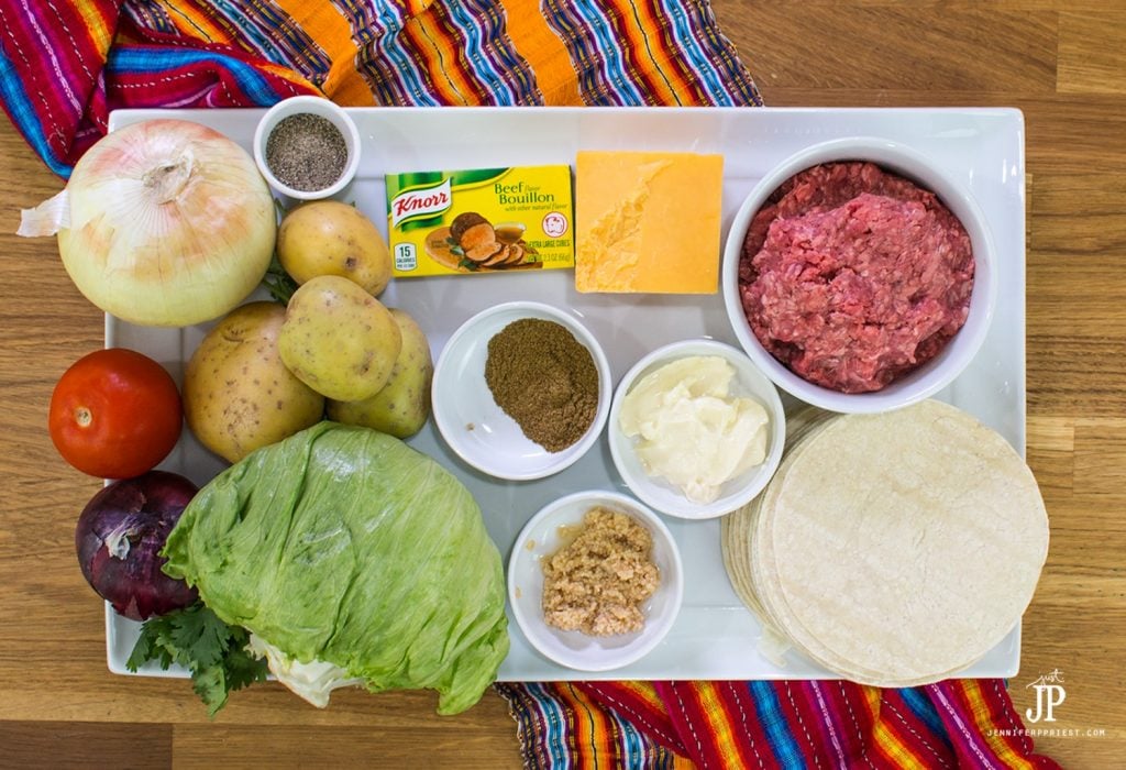 ground beef potato tacos recipe ingredients