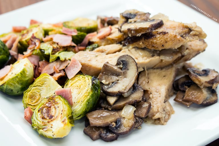 AD: Mushroom Chicken Recipe with Roasted Brussels Sprouts #ReimagineYourRoutine