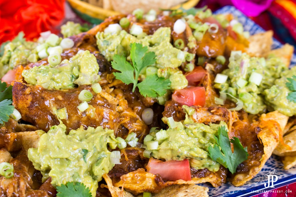 chicken mole nachos