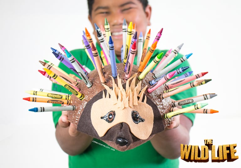 DIY Crayon Holder – Epi the Echidna from The Wild Life Movie #TheWildLife
