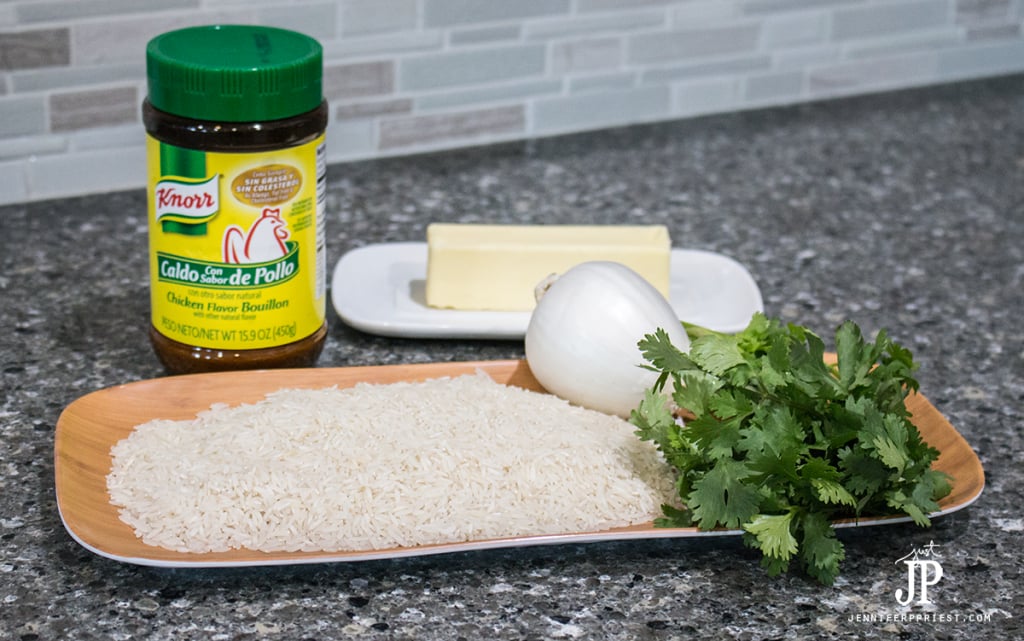 INGREDIENTS for Cilantro Rice Recipe by jenniferppriest.com - knock off that burrito chain by making your own cilantro rice for burrito bowls at home