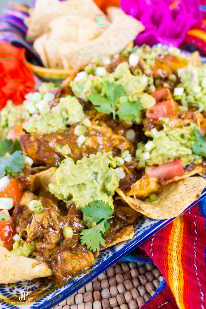 chicken mole nachos