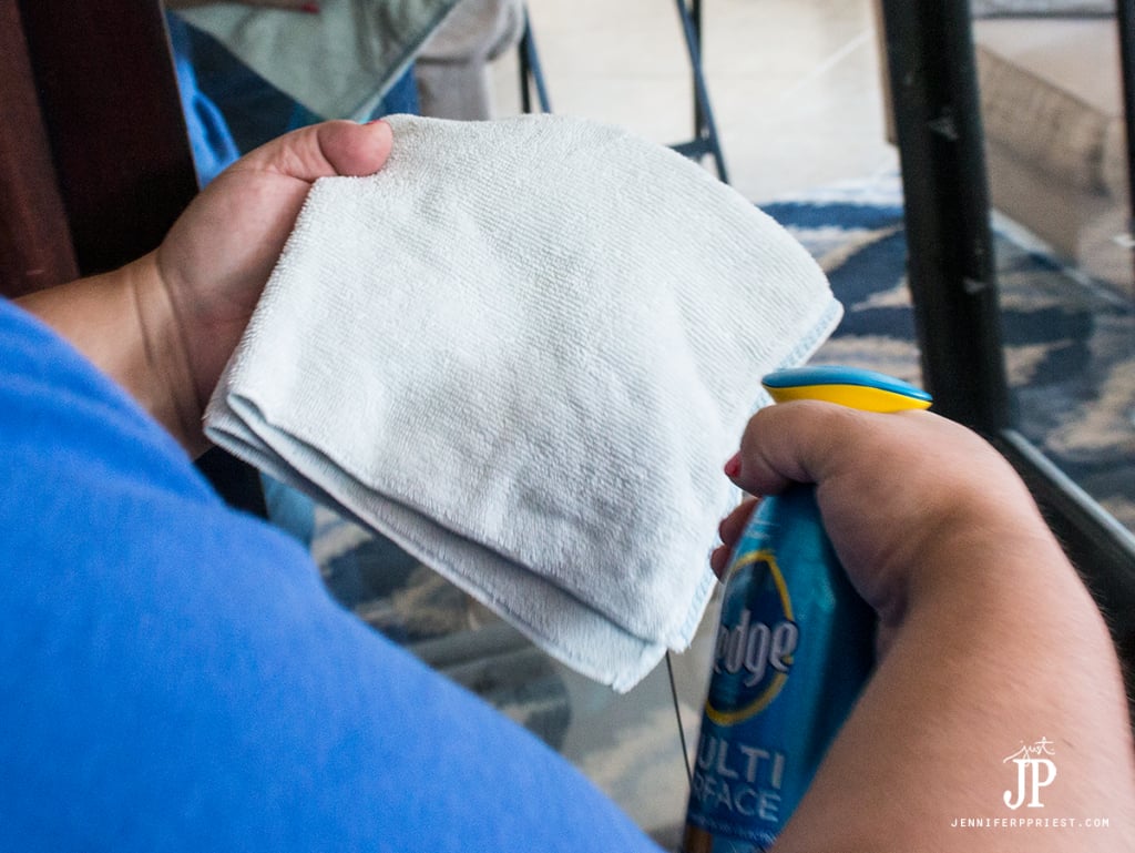 clean-curio-cabinet-apply-pledge-to-cloth-jenniferppriest