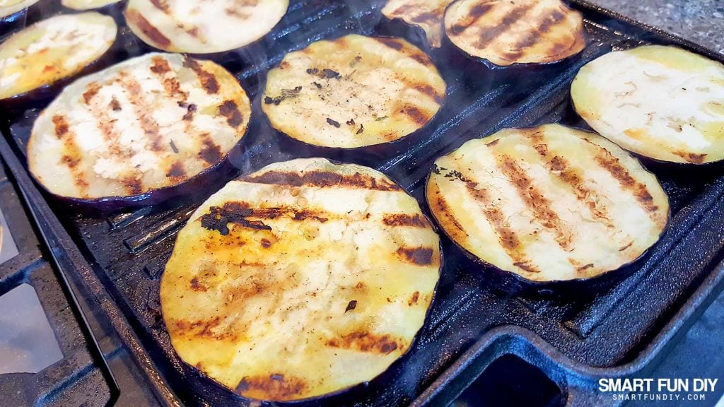 How to make grilled eggplant and heirloom tomato salad recipe https://www.smartfundiy.com/mothers-day-lunch-grilled-eggplant/ #SoWorthIt