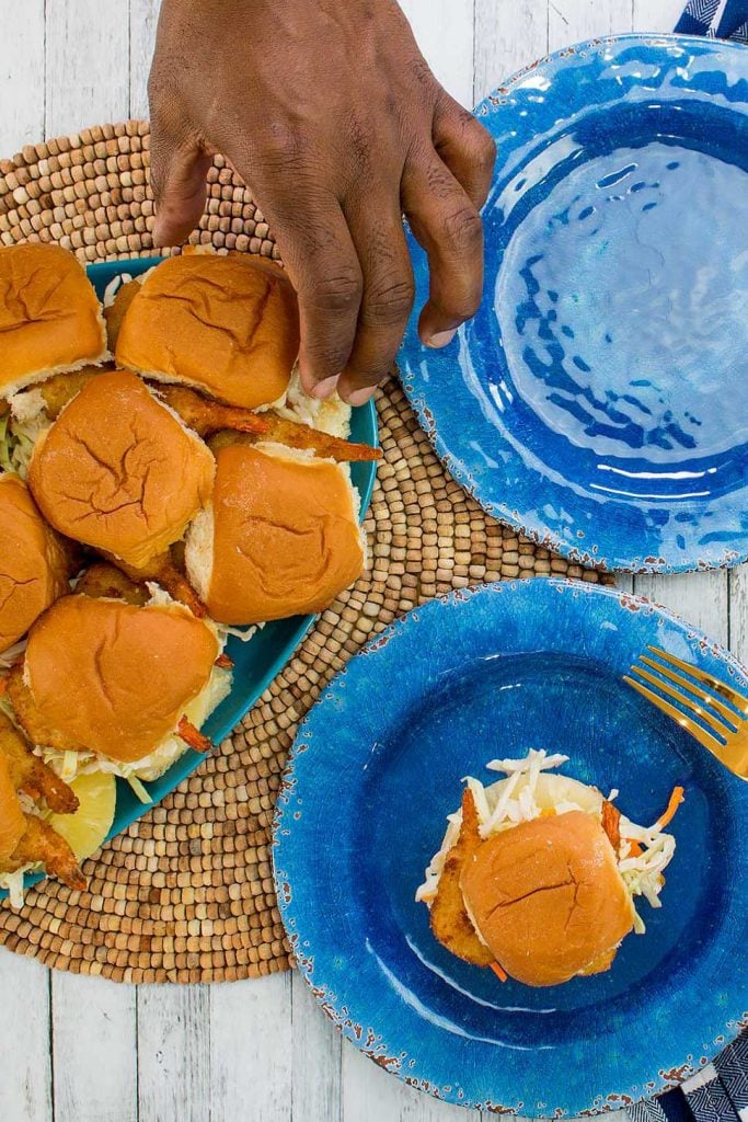 EASY Coconut Shrimp Sliders - A delish SUMMER dinner in 20 minutes that the whole family will love! It starts with @SeaPak Butterfly Shrimp ... click for the full recipe + printable recipe card! https://www.smartfundiy.com/coconut-shrimp-sliders-recipe/