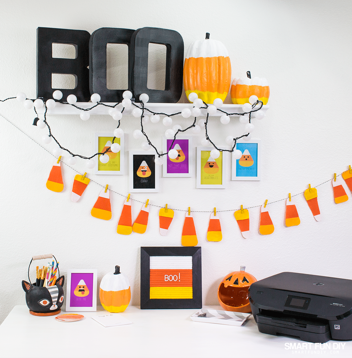 DIY Candy Corn Desk Decor