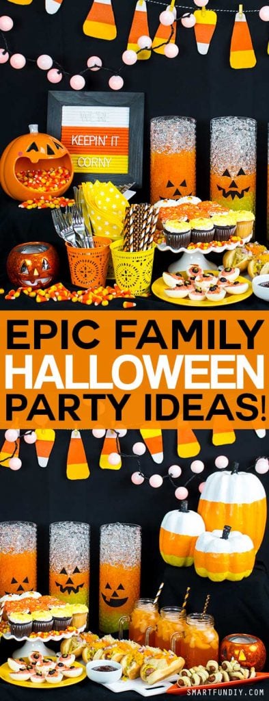 How to throw a Halloween party both kids and adults will love. Kid party food ideas. candy corn themed party. and more!
