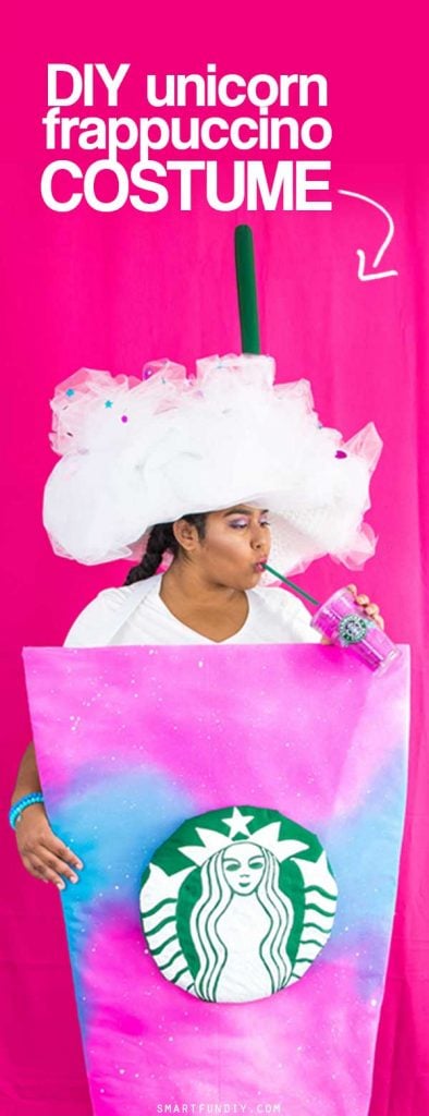 The best looking DIY Unicorn Frappuccino Costume - the easiest to make + wear Frappuccino costume ever! Make this in ANY size, even plus size or for kids!