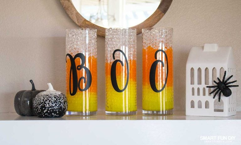 Candy Corn Water Beads – Halloween Vase Filler Idea!