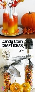 Candy Corn ... love it or hate it, these 20 Candy Corn craft ideas adorable and SHARE-able! Perfect for Halloween decor and Halloween crafts #candycorn #candycorncrafts #HalloweenDecor
