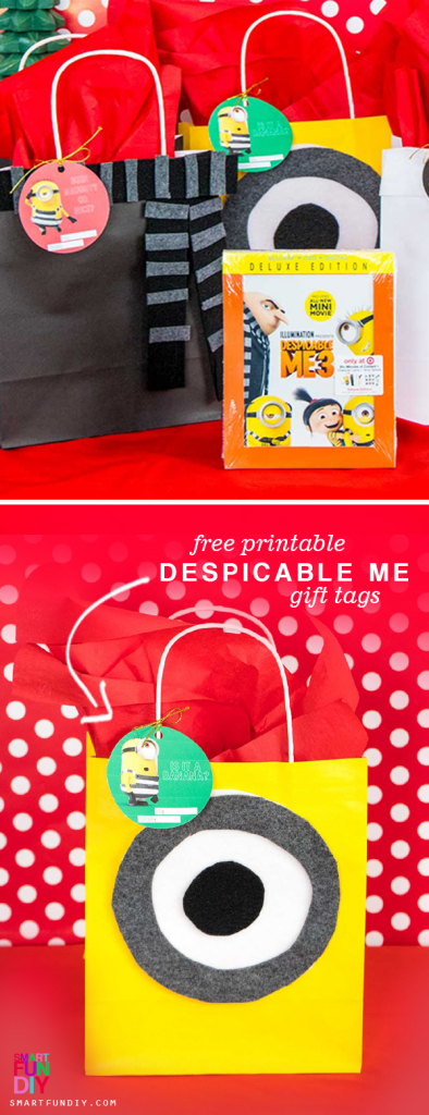 AD: Cute DIY gift wrap ideas for LESS ... inspired by Despicable Me! Make these 3 DIY Christmas Gift Wrap Ideas inspired by Gru, Dru, and Stu from Despicable me 3. Get the Despicable Me 3 Special Edition is available on Blu-ray & DVD December 5 with exclusives from Target. #SmartFunDIY #DespicableMe3 #DM3family #ChristmasGiftWrap #GiftWrapIdeas #Minions #DIYGiftWrap https://www.smartfundiy.com/despicable-me-gift-wrap-ideas/