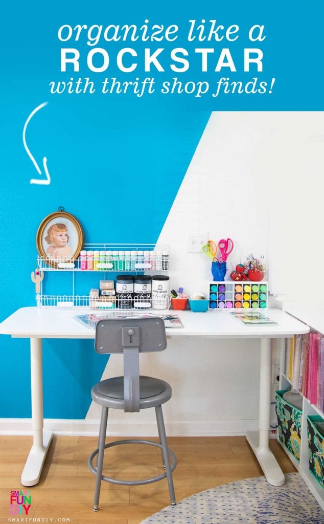 small craft space with table and chair