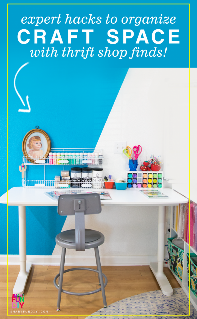 small craft space with table and chair
