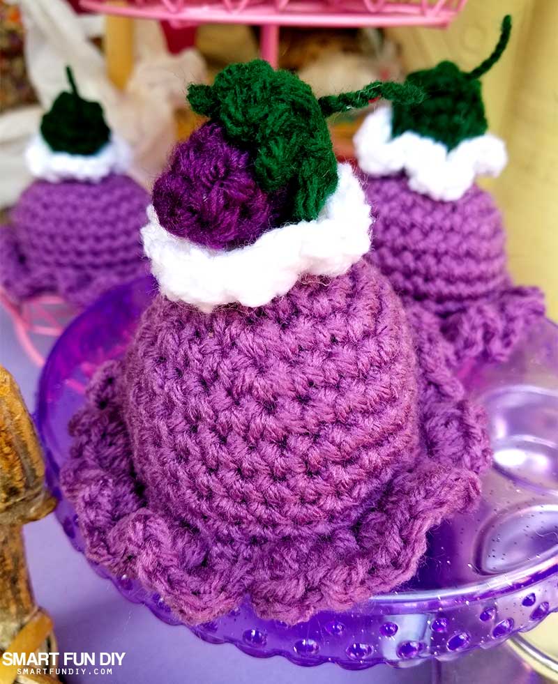 Crochet Boysenberry Hair Clips