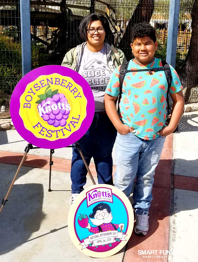 Kids with Sign at Knott's Berry Farm Boysenberry Festival