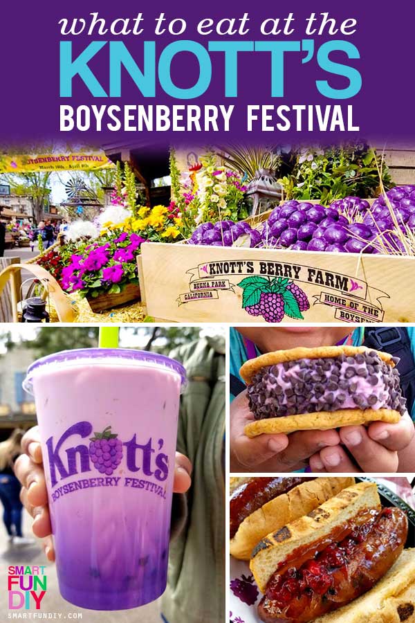 Collage of what to eat at Boysenberry Festival