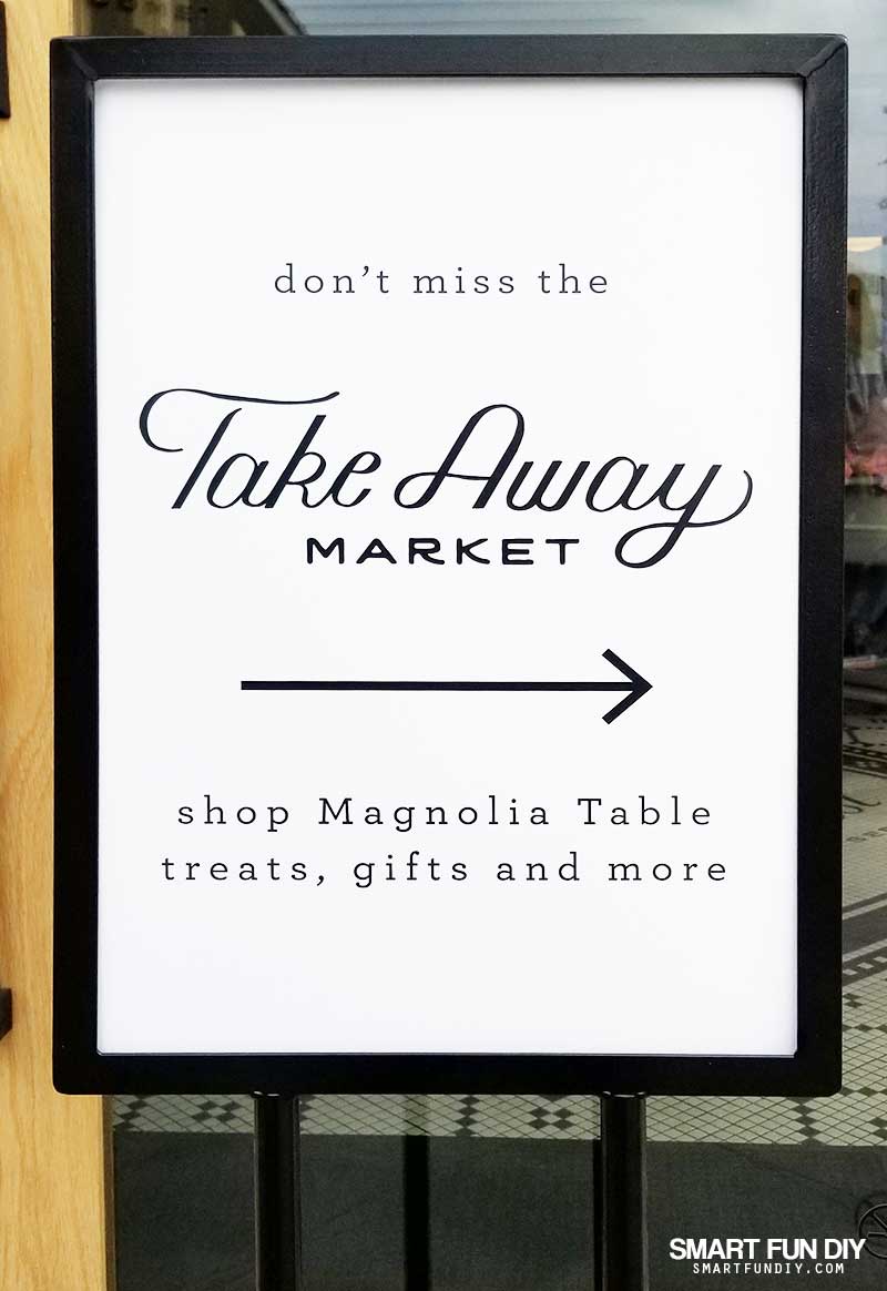 Sign for Take Away Market at Magnolia Table