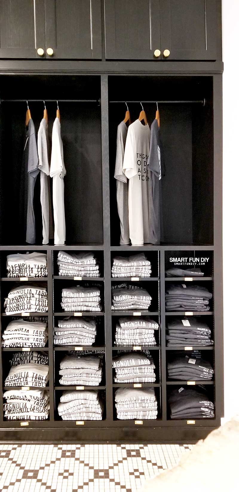 t shirt and hat display in Take Away Market at Magnolia Table restaurant