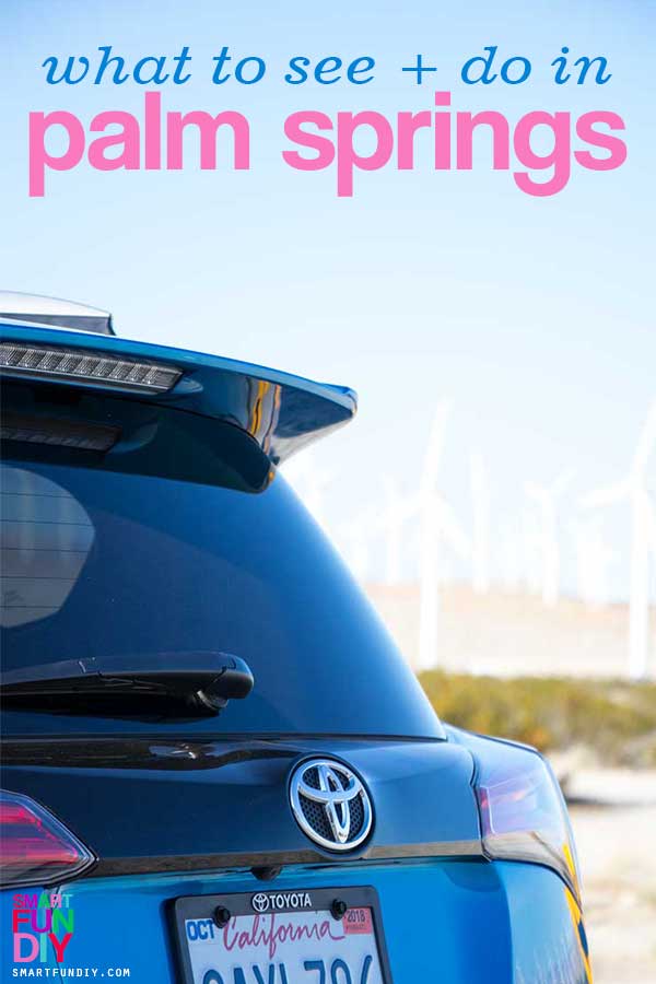 toyota RAV4 with palm springs windmills in background