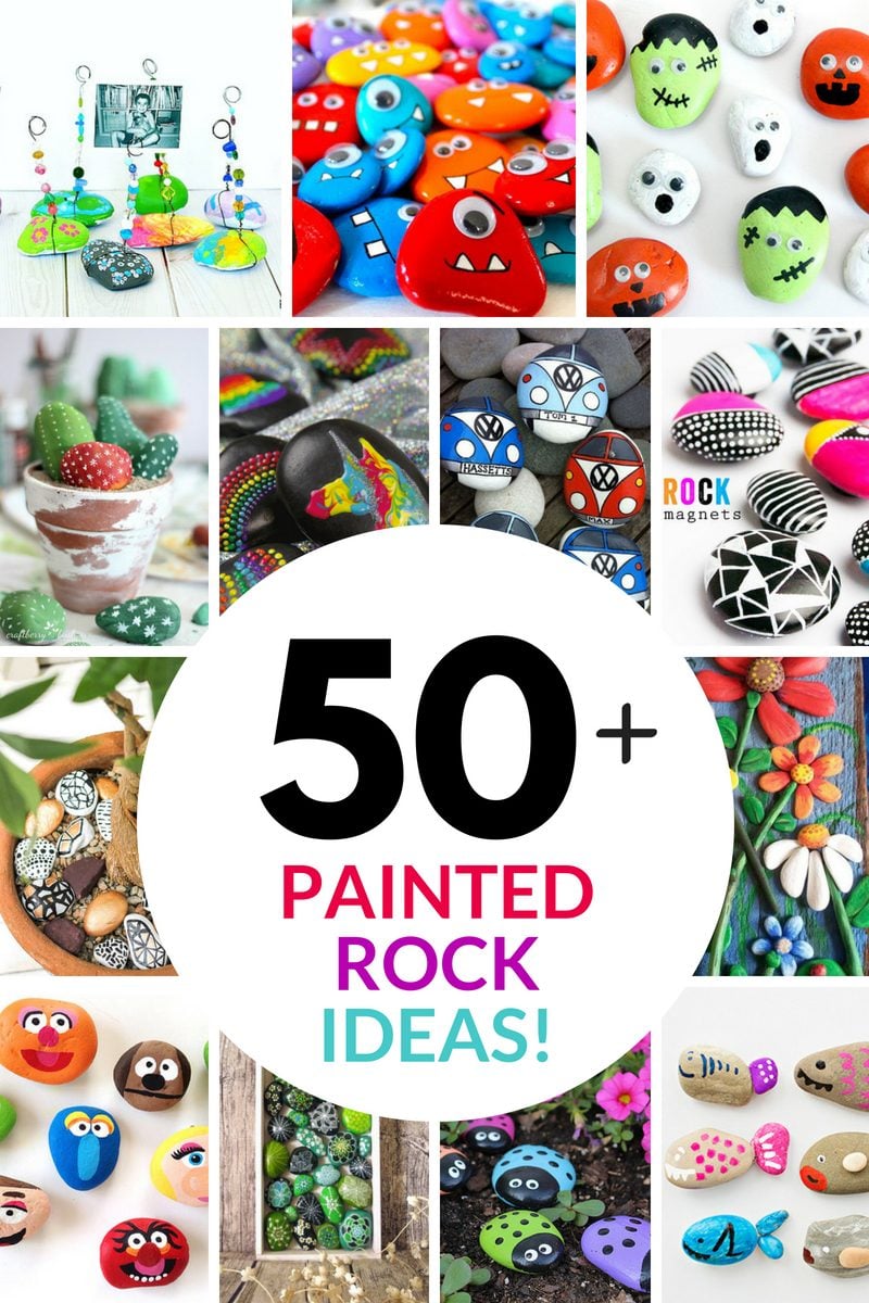 50 rock painting ideas collage
