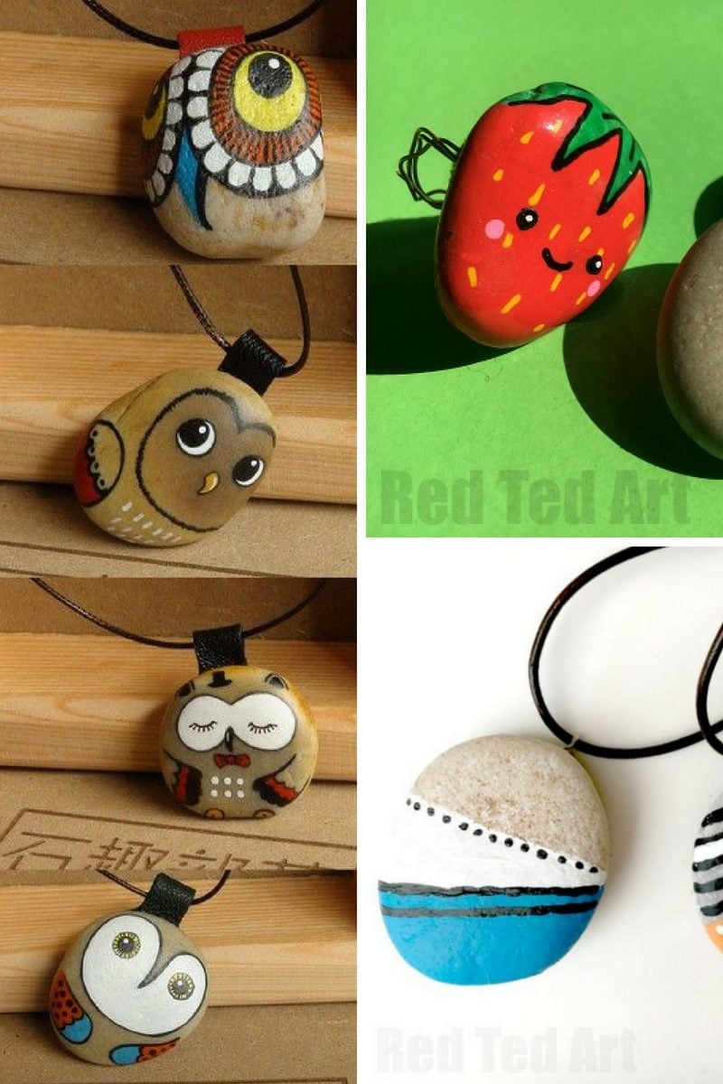 painted rock jewelry ideas collage