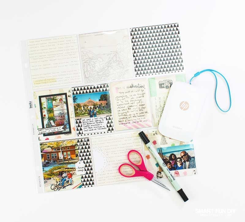 DIY travel scrapbook page