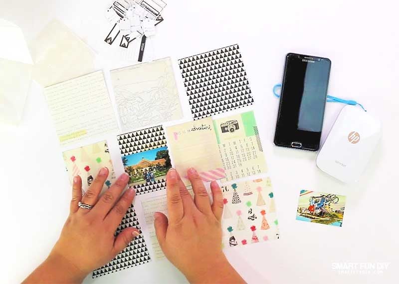 travel scrapbooking kit being used