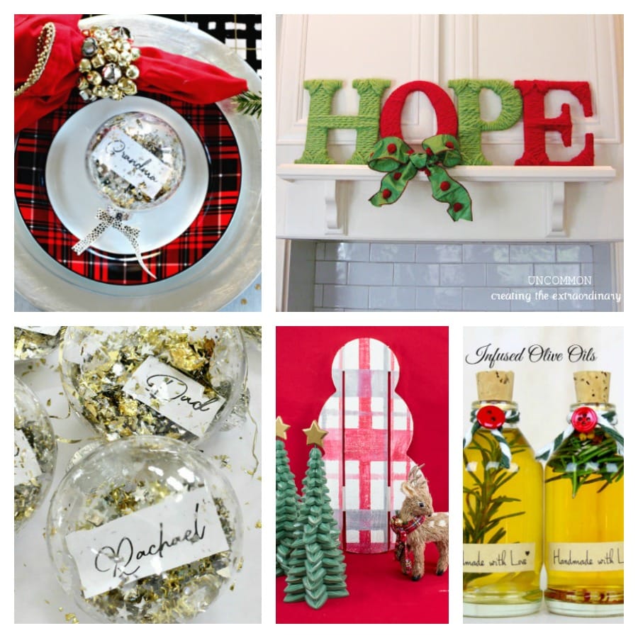 Collage of DIY Christmas decoration ideas
