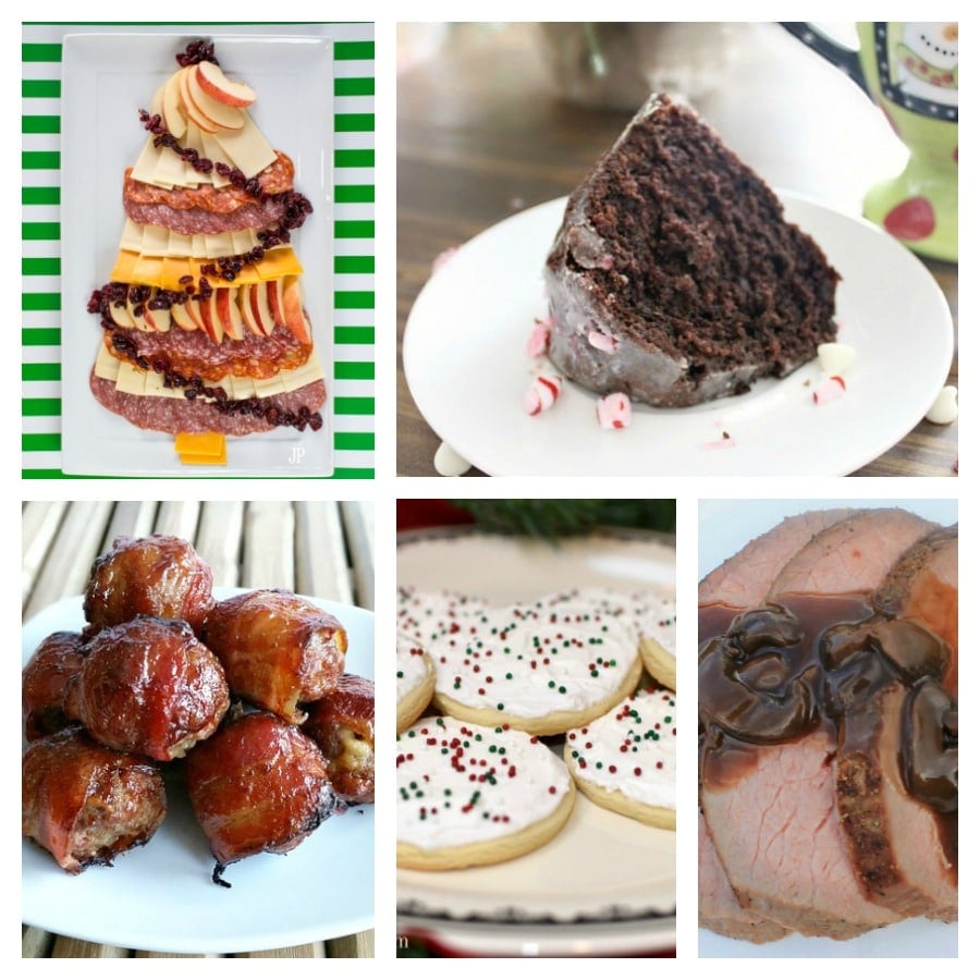 collage of Christmas party recipes