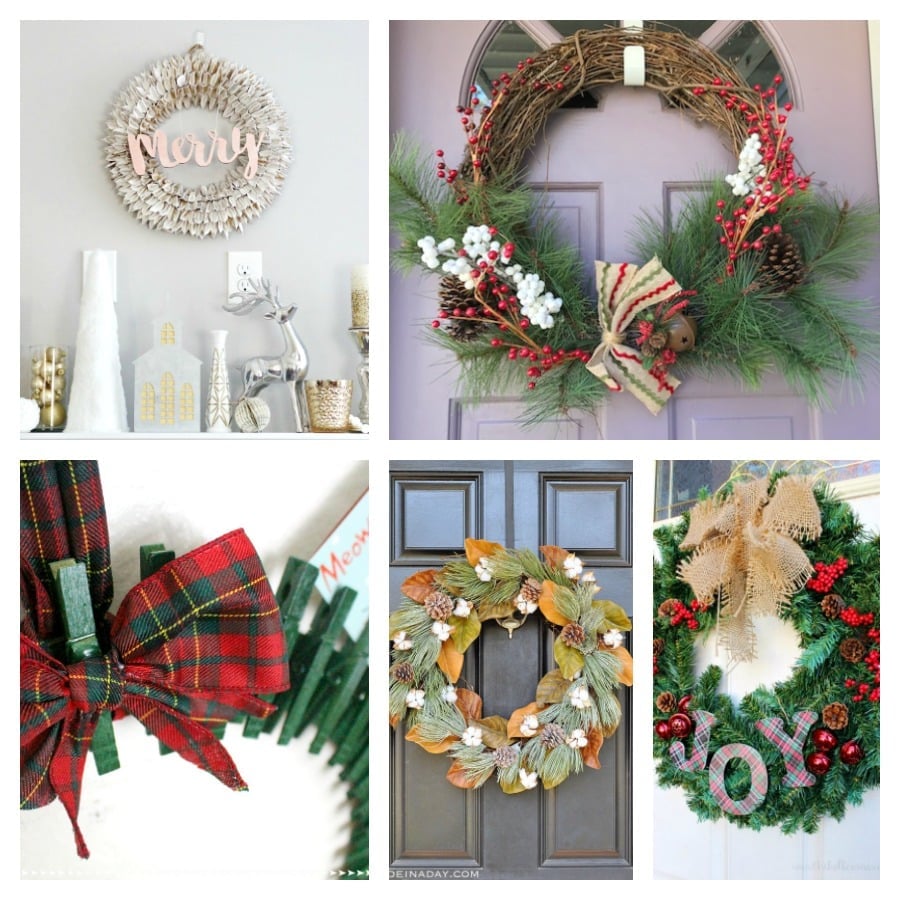 collage of Christmas wreath ideas