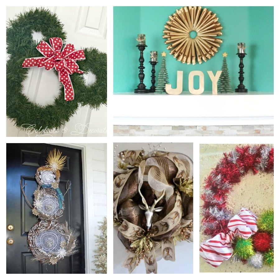 collage of cute christmas wreath ideas