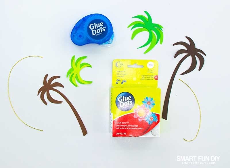 supplies to make palm tree christmas ornaments with paper