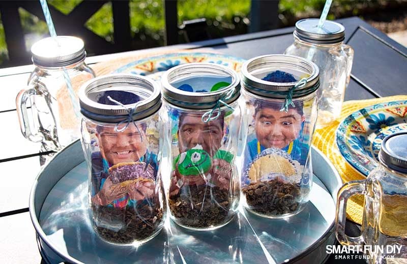 scented mason jar photo holders