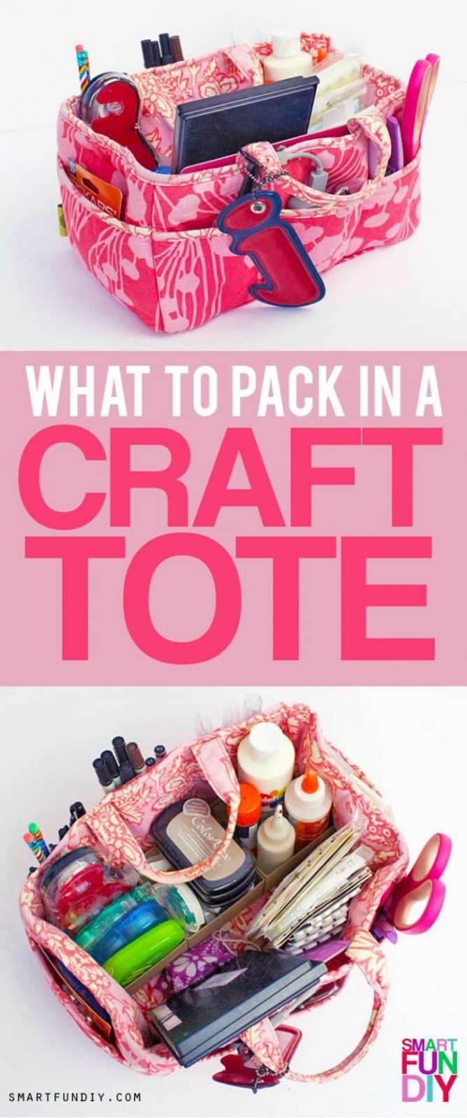 what to pack in a craft tote - graphic
