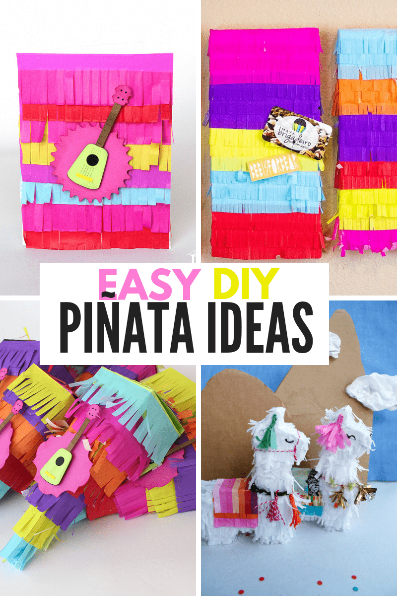 Collage of EASY DIY PINATAS 
